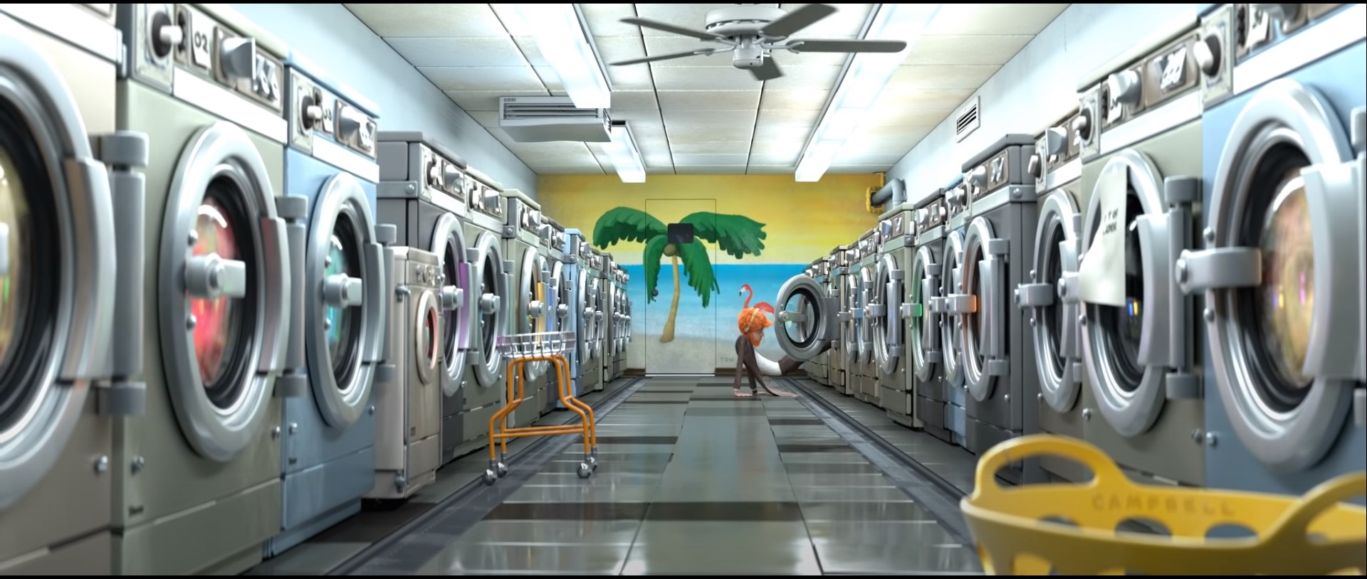 Final scene from Cosmos Laundromat - Blender Foundation's photorealistic 3D animated short film showing surreal environment art and cinematic lighting quality