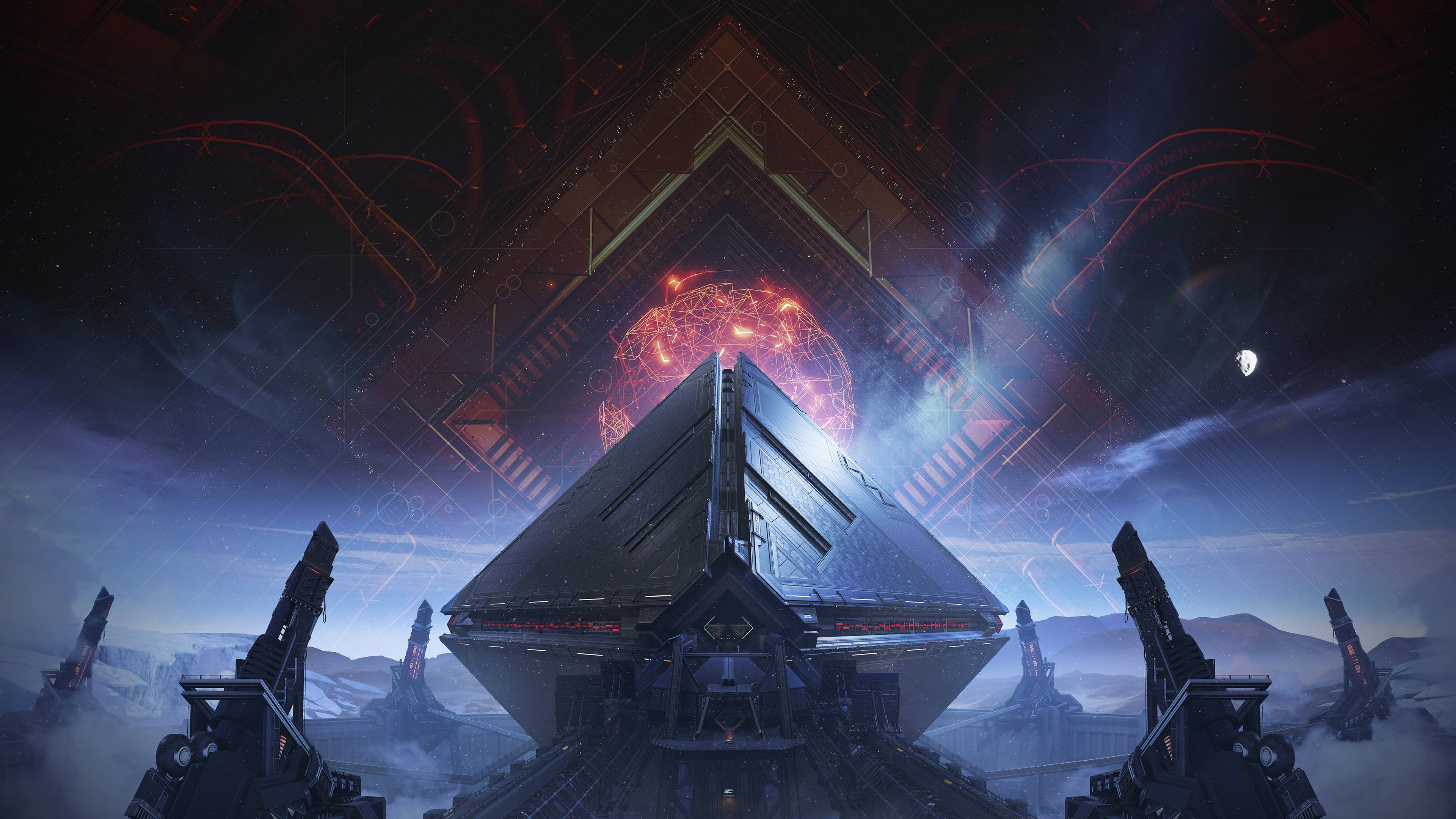 Destiny 2 weapon 3D render - high-fidelity game-ready asset with PBR texturing and detailed surface work showing the production quality of professional 3D weapon art outsourcing