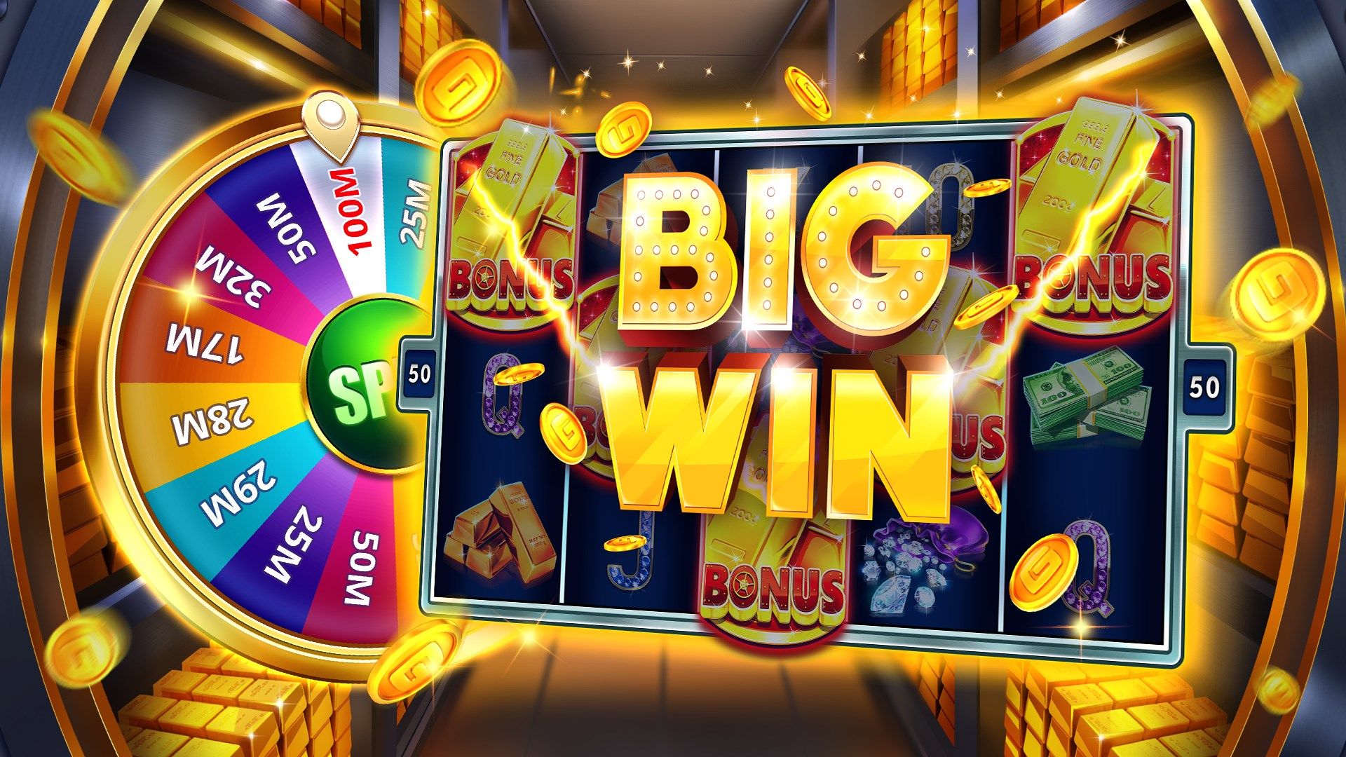 Mobile casino slot game promotional art - ornate visual design with jewel motifs, gold accents, and rich decorative elements characteristic of professional casino game art production