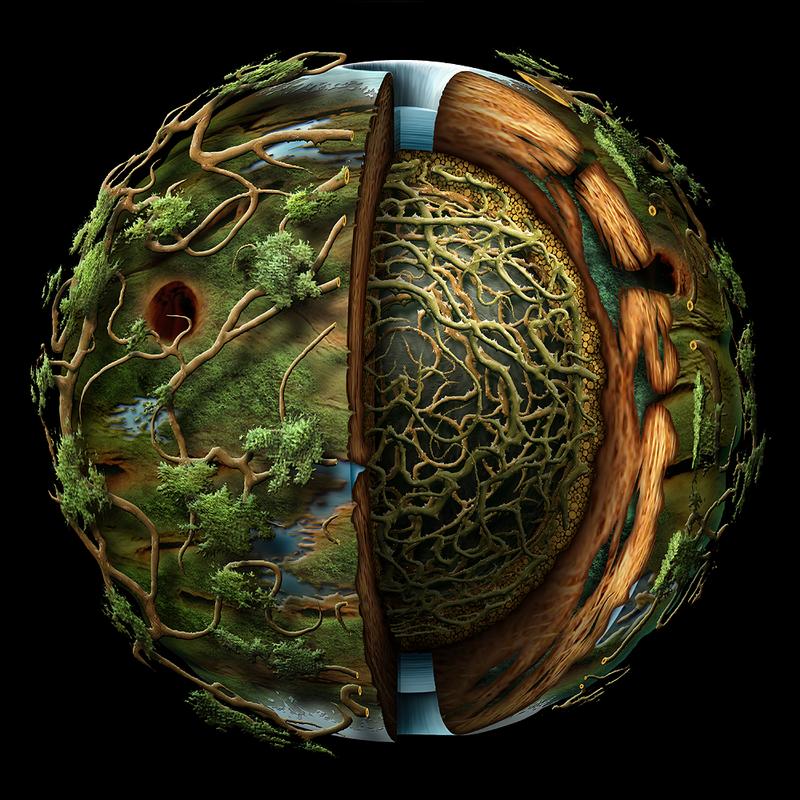 Ryzom MMORPG scene demonstrating diverse game art including characters, environments and interface elements