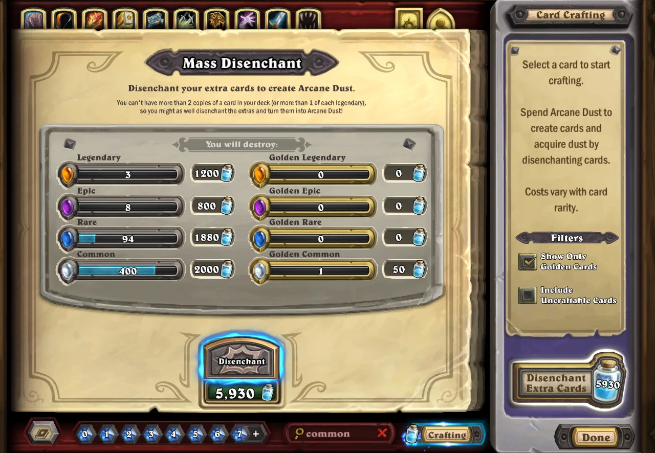 Hearthstone gameplay board - card designs with consistent visual language, framing, and style across every asset demonstrating effective art style consistency across a large production