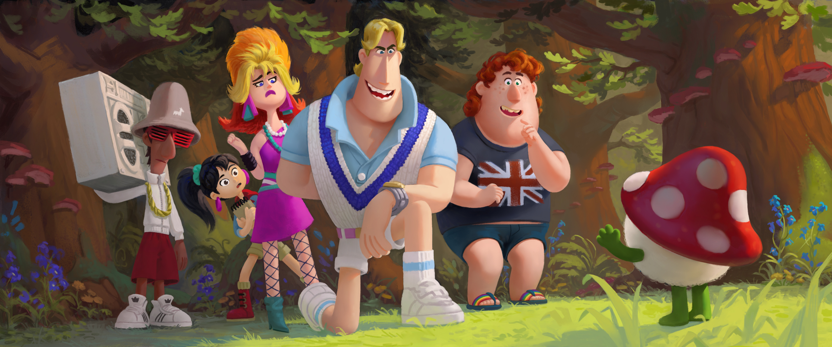 Concept art from Sprite Fright showing a group of stylized 3D characters - illustrating the level of professional character design and art direction achievable through a well-managed outsourced art team