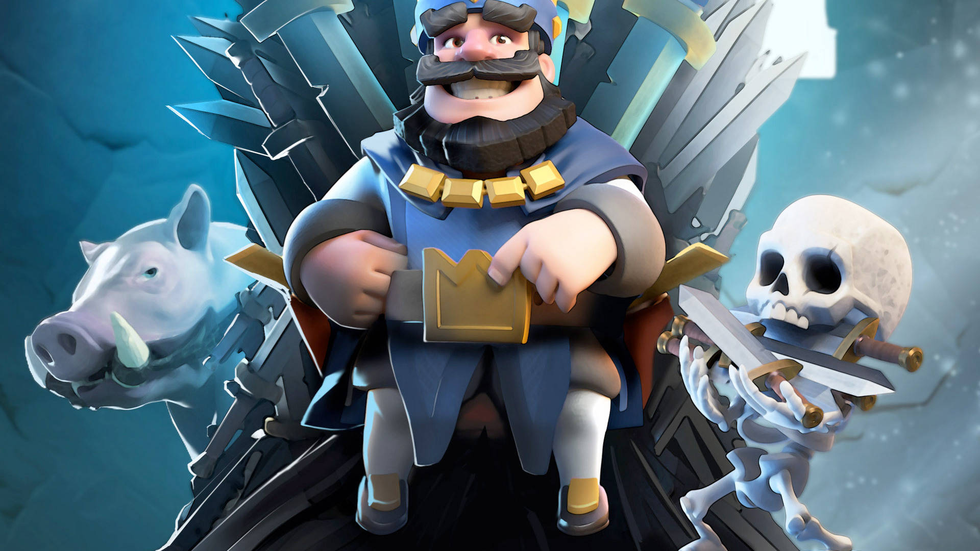 Clash Royale King character - stylized proportions, exaggerated silhouette and clear read illustrating how effective stylized character design communicates personality through intentional simplification
